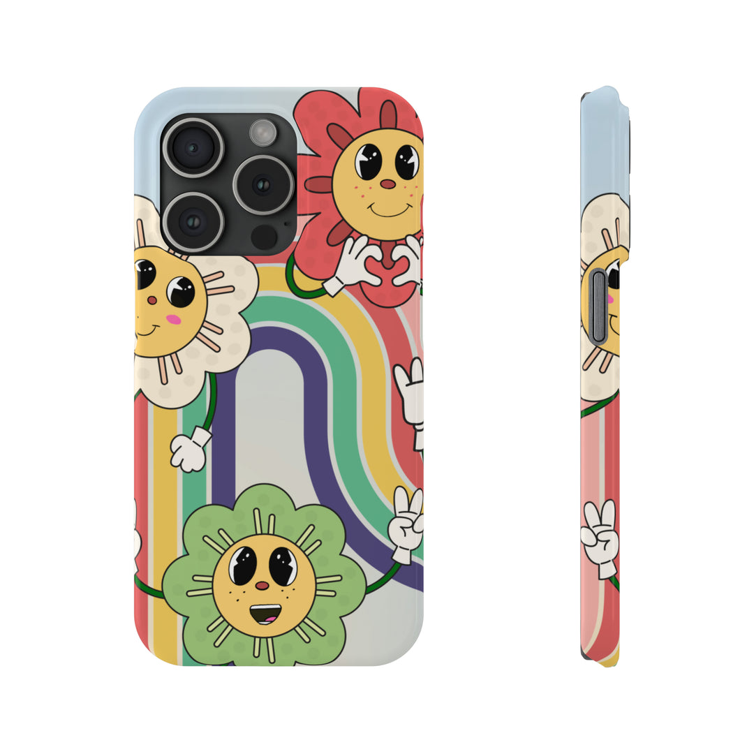 Retro Cartoon Flowers iphone case