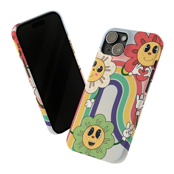 Retro Cartoon Flowers iphone case