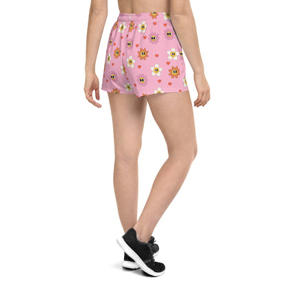 FLORAL CARTOONS - WOMEN'S RECYCLED ATHLETIC SHORTS