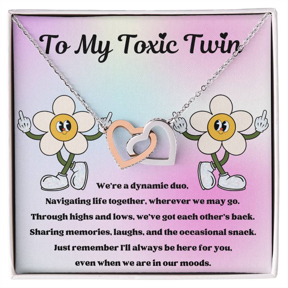 To My Toxic Twin Necklace With Message Card
