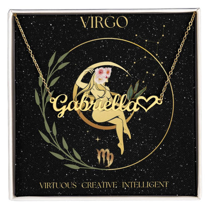 Personalized Virgo Zodiac Sign - Necklace