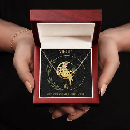 Personalized Virgo Zodiac Sign - Necklace
