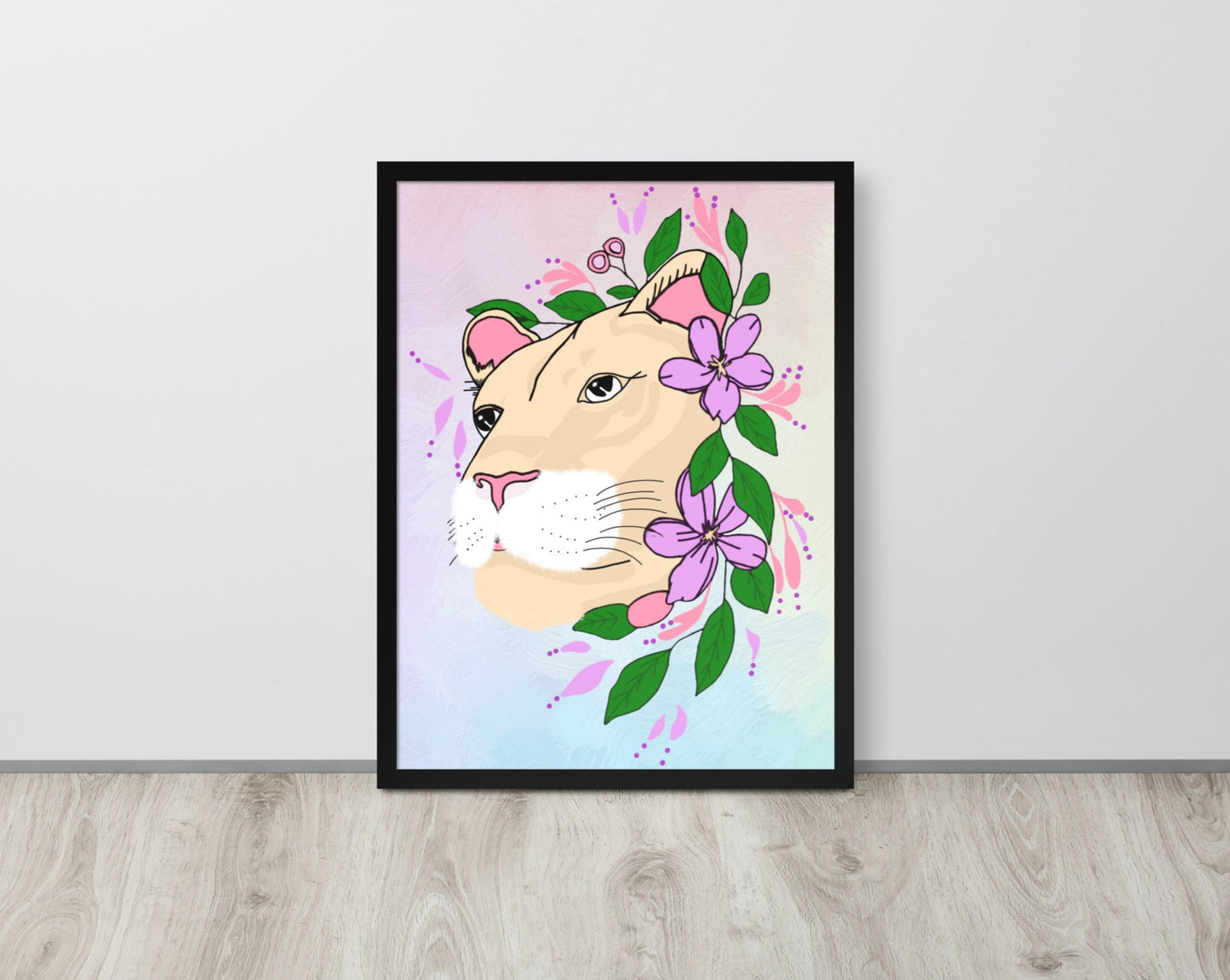 Floral Lioness - Wall Art