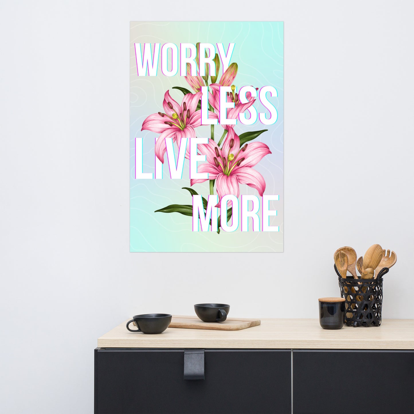 Worry less live more wall art